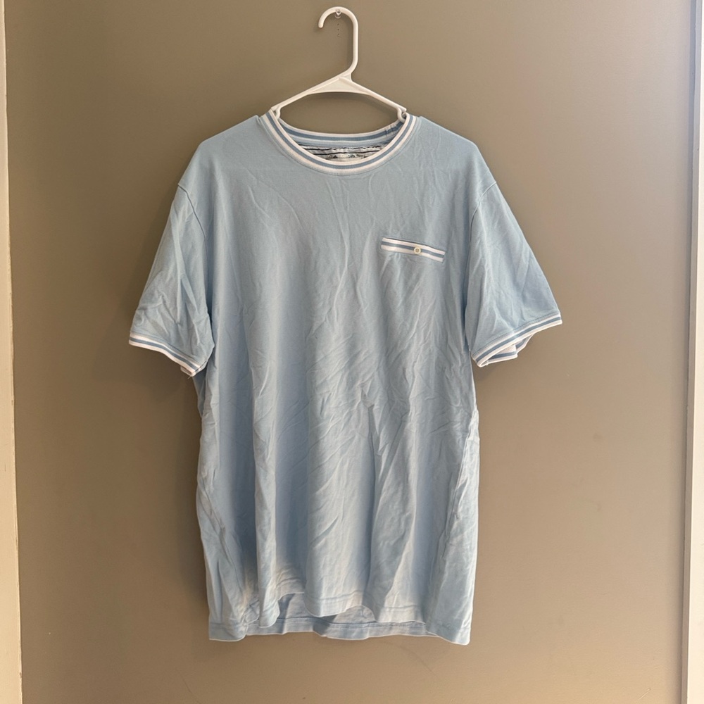 Sky Blue Short Sleeve Tee with White Trim